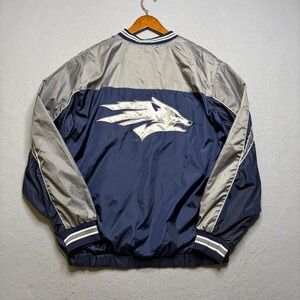 G-III Sports Windbreaker Mens Medium Navy Nevada Wolf Pack V-Neck‎ Pullover Y2K